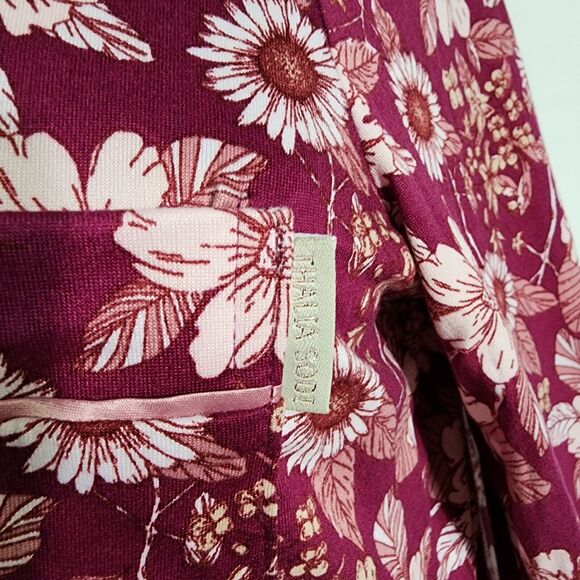 Thalia Sodi Women Sleep Shirt PJs Pajama Nightgown Top Medium Pink Floral Pocket - Picture 6 of 9